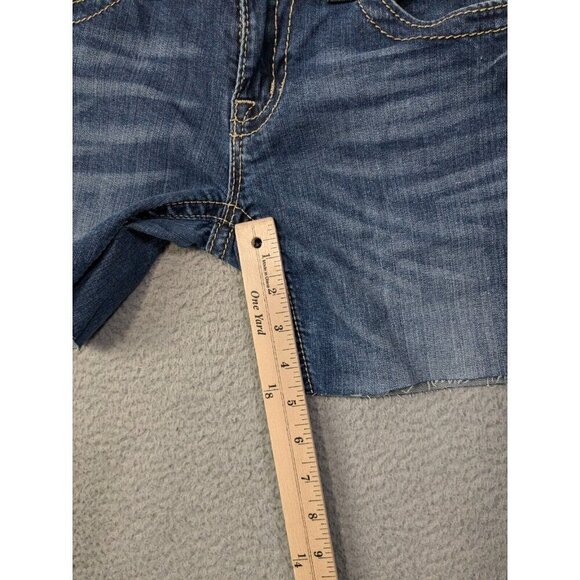 Miss Me Jean Shorts Women 28 Denim Stretch Colorful Sequins Cutoff Flap Pocket - Picture 11 of 16